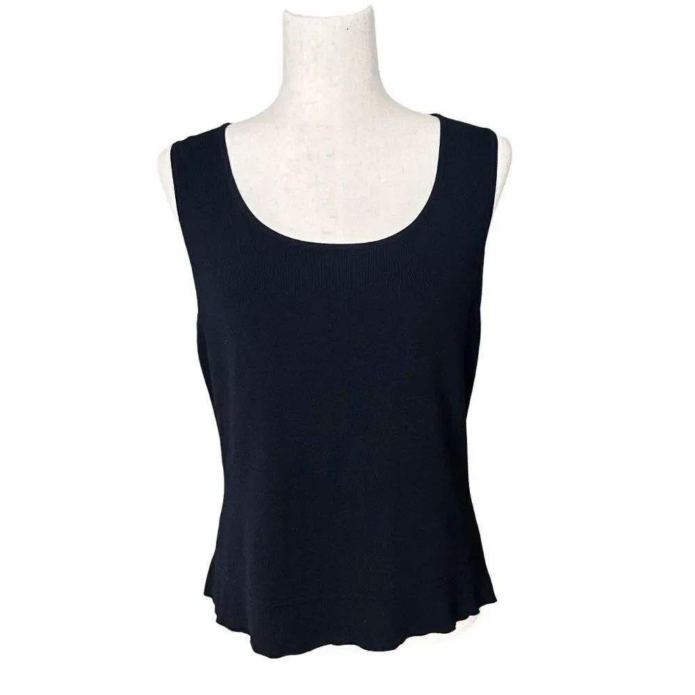 Talbots Black Sleeveless Blouse -Top - Cami Size Large